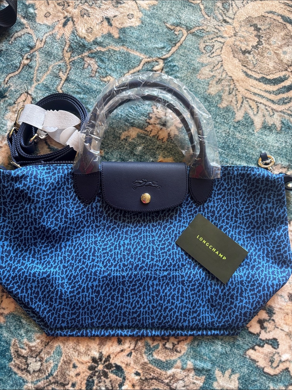 Longchamp Blue Animal print
